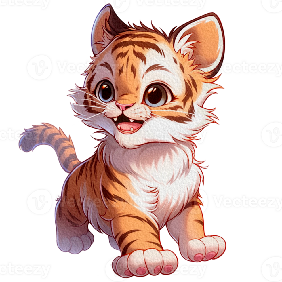 Cute Tiger Illustrations Playful and Adorable Tiger Clipart for Kids and Wildlife Designs png