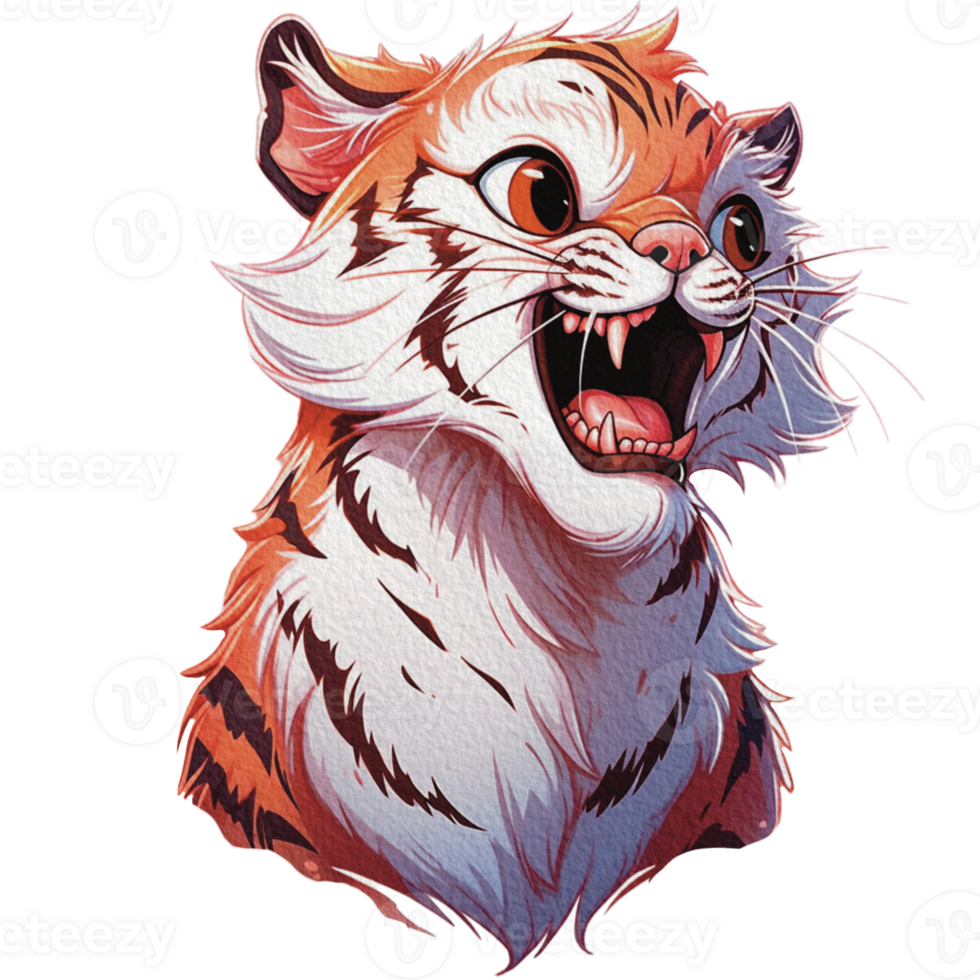 linda Tigre ilustraciones juguetón y adorable Tigre clipart para niños y fauna silvestre diseños ai generativo png