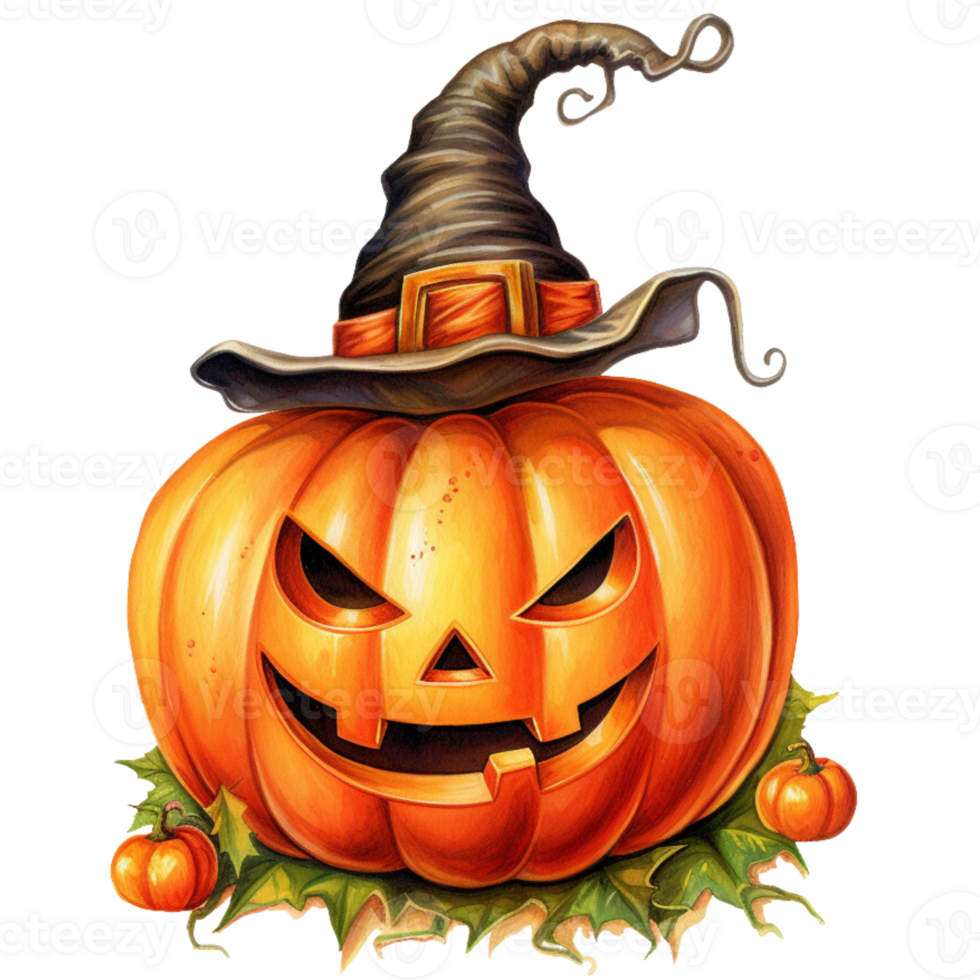 Spooky Jack-o'-Lantern Delight Halloween Pumpkin Carving and Decoration, png, AI generative png