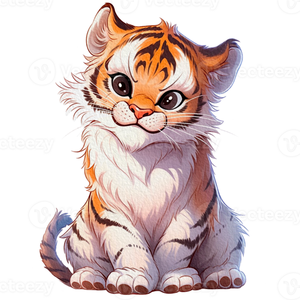 Cute Tiger Illustrations Playful and Adorable Tiger Clipart for Kids and Wildlife Designs png