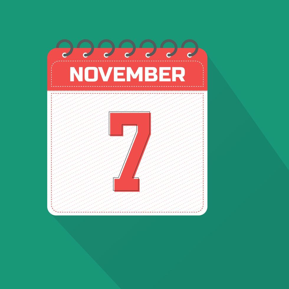 November 7 Calendar Daily Icon, Date, Month 27258311 Vector Art at Vecteezy