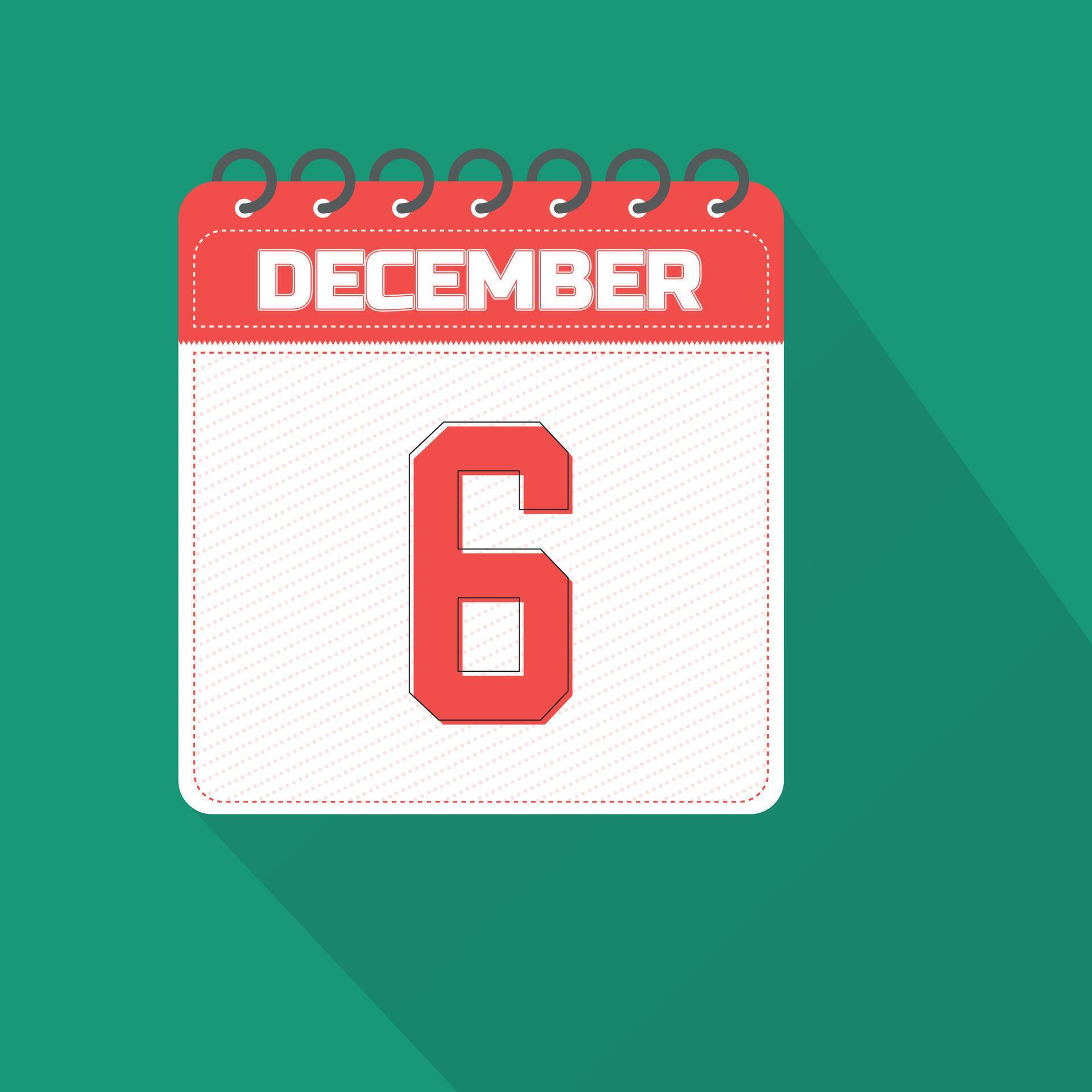 December 6 Calendar Daily Icon, Date, Month 27258364 Vector Art at Vecteezy