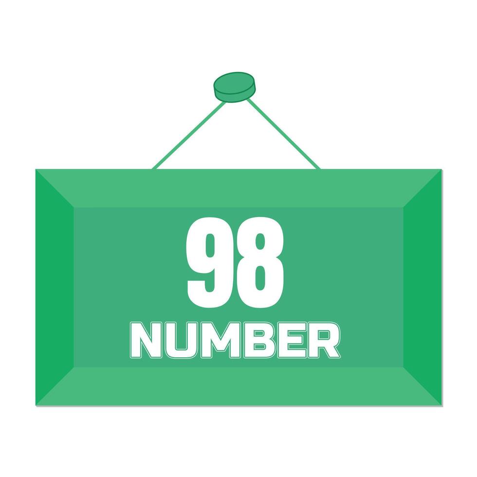 98 Number design with sign board 27258507 Vector Art at Vecteezy