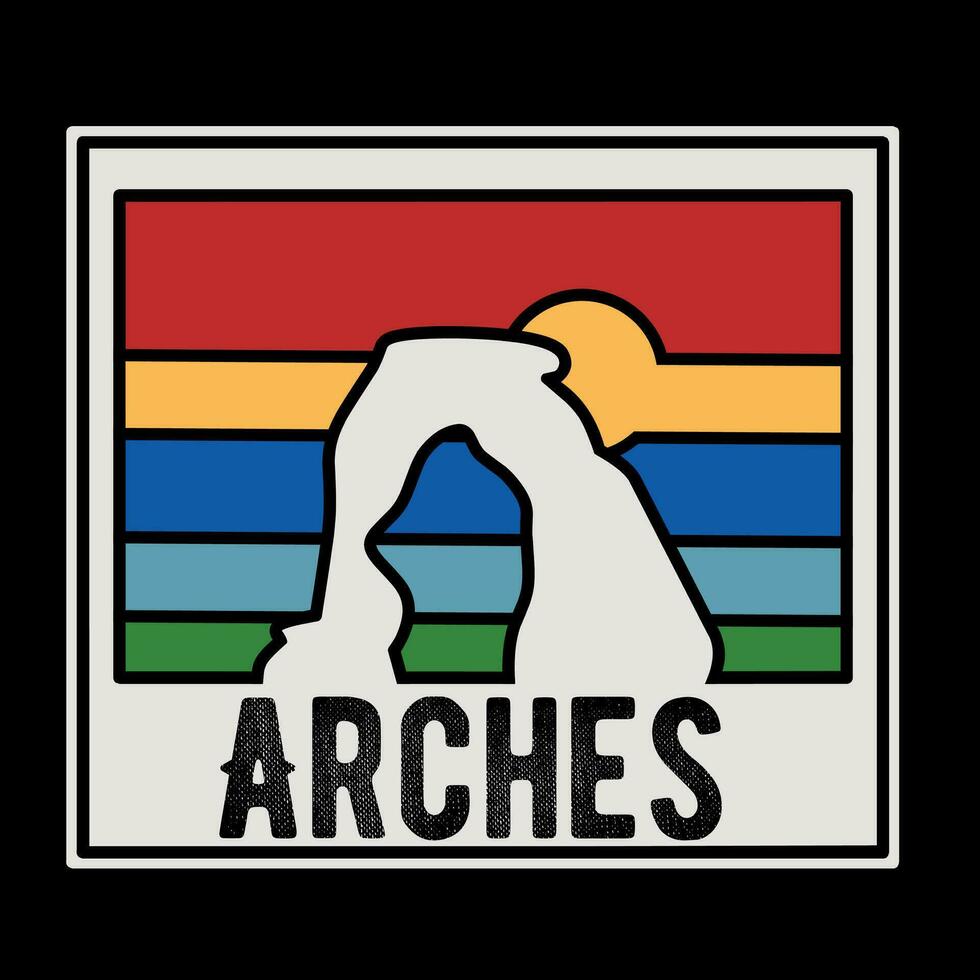 vector of arches national park sticker design perfect for print, etc