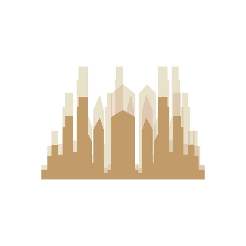 horizonte logo, sencillo moderno diseño de rascacielos, vector paisaje urbano edificios, icono silueta ilustración