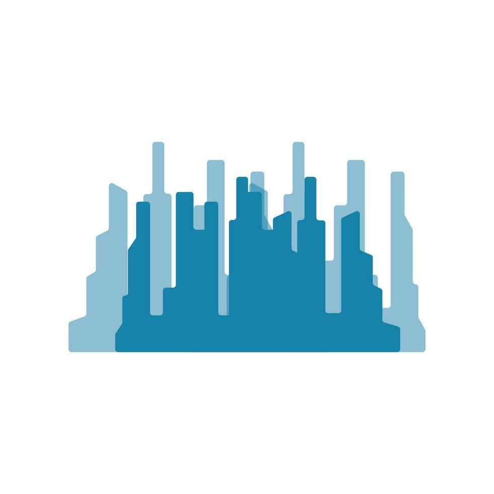 Skyline Logo, Simple Modern Design of Skyscrapers, Vector Cityscape Buildings, Icon Silhouette Illustration