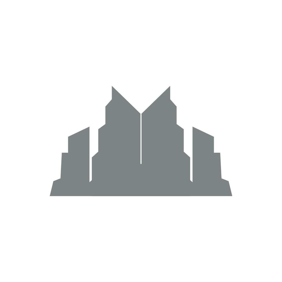 Skyline Logo, Simple Modern Design of Skyscrapers, Vector Cityscape Buildings, Icon Silhouette Illustration