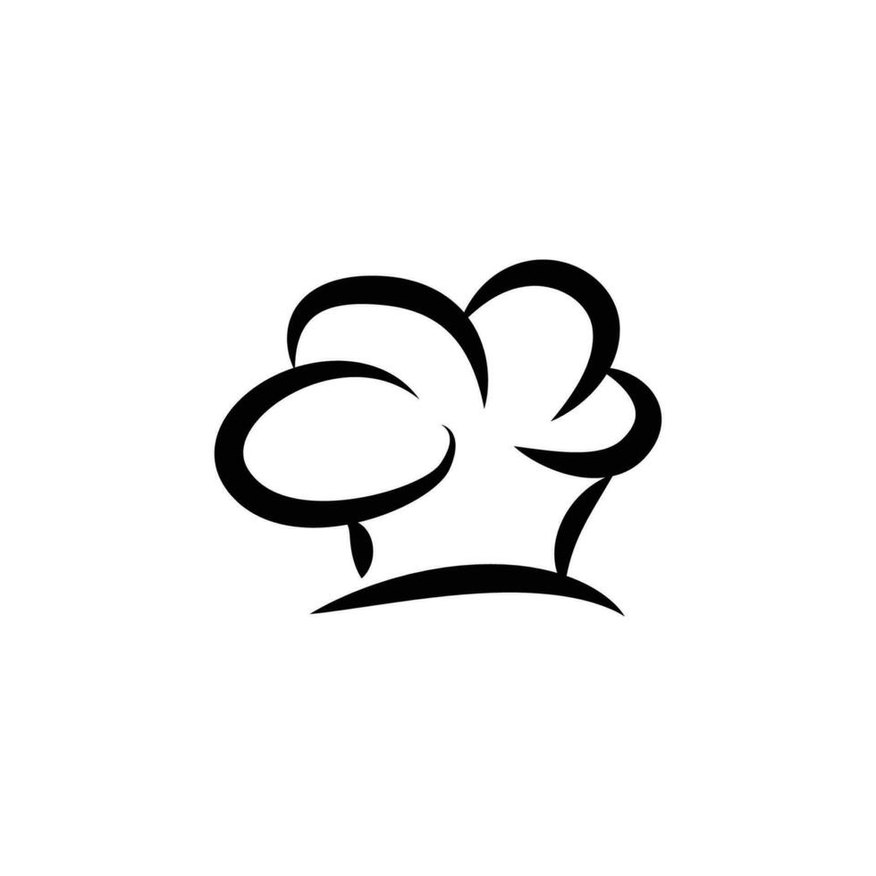 Simple Chef Hat Logo Design, Template Silhouette Vector Illustration