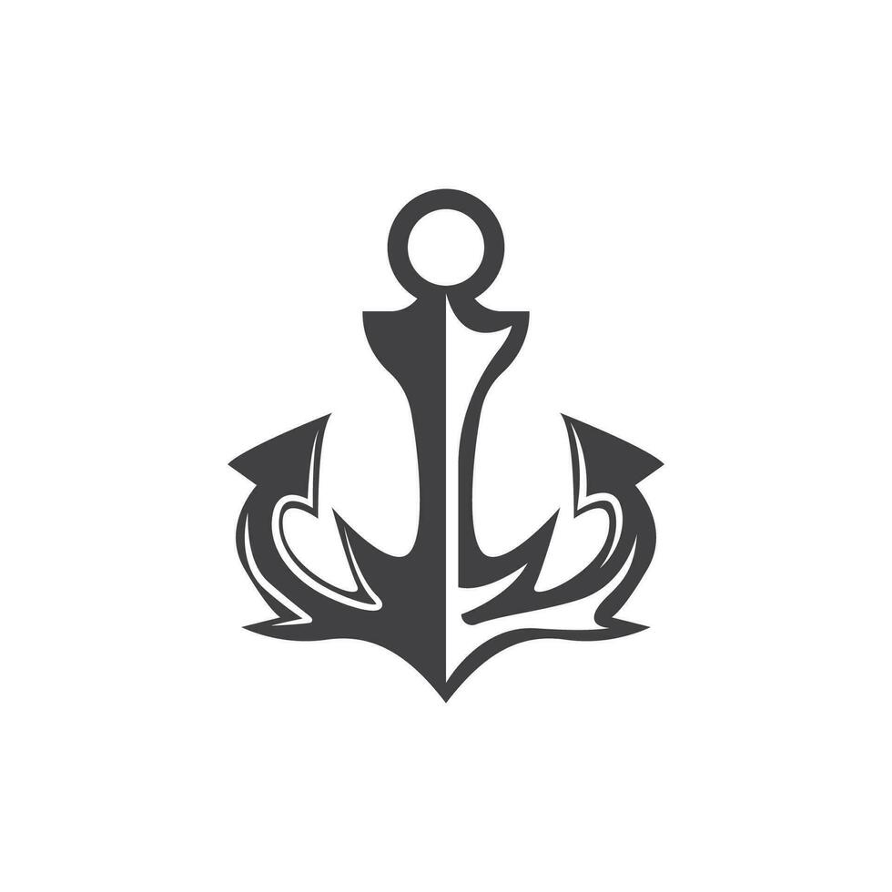 Simple Ship Anchor Logo Design, Silhouette Vector Illustration