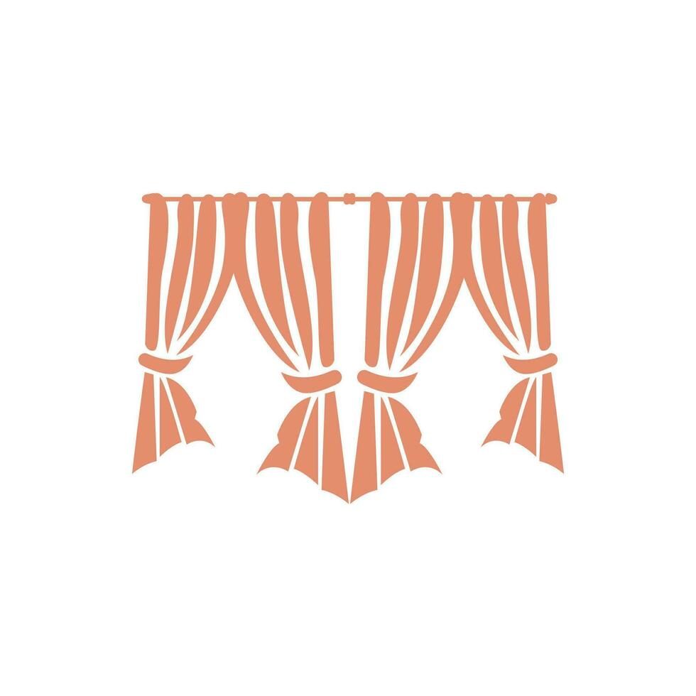 Home And Exhibition Curtain Logo Design, Building Decoration Vector Illustration