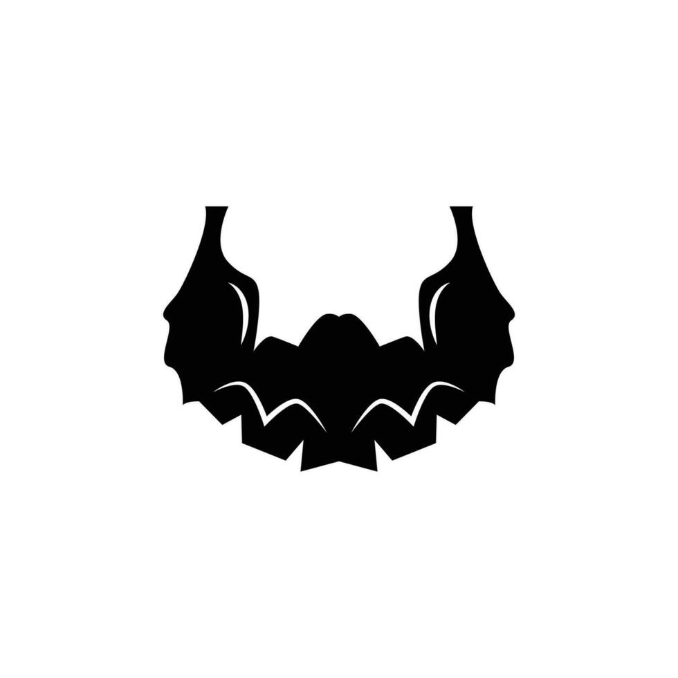 Simple Men's Beard Logo Design, Silhouette Vector Illustration