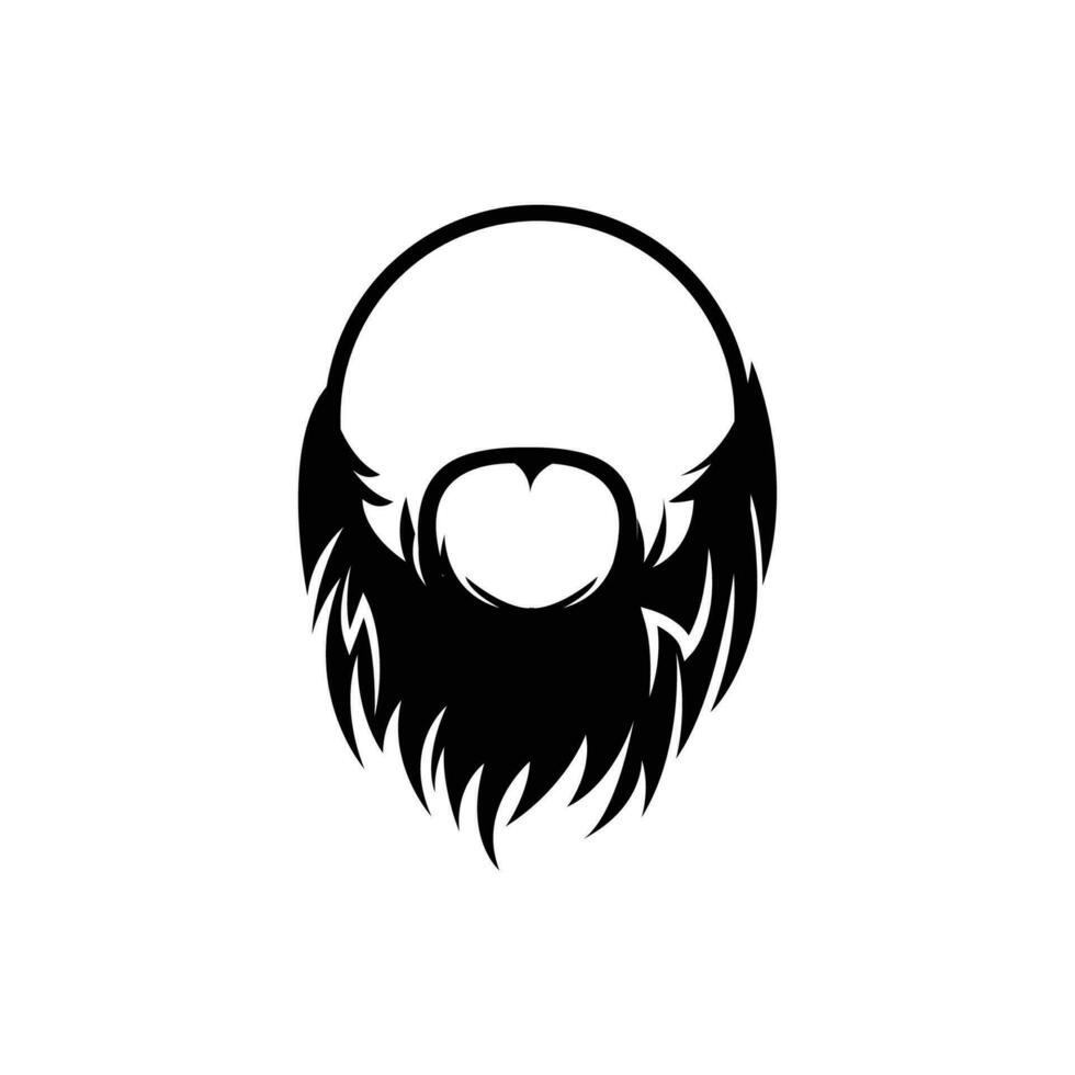 Simple Men's Beard Logo Design, Silhouette Vector Illustration