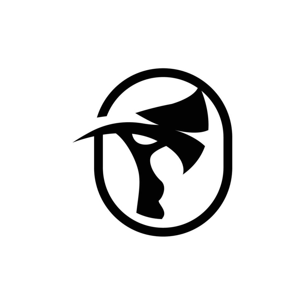 Axe Logo, Wood Cutting Tool, Lumberjack Vector, Simple Minimalist Design, Symbol Template vector