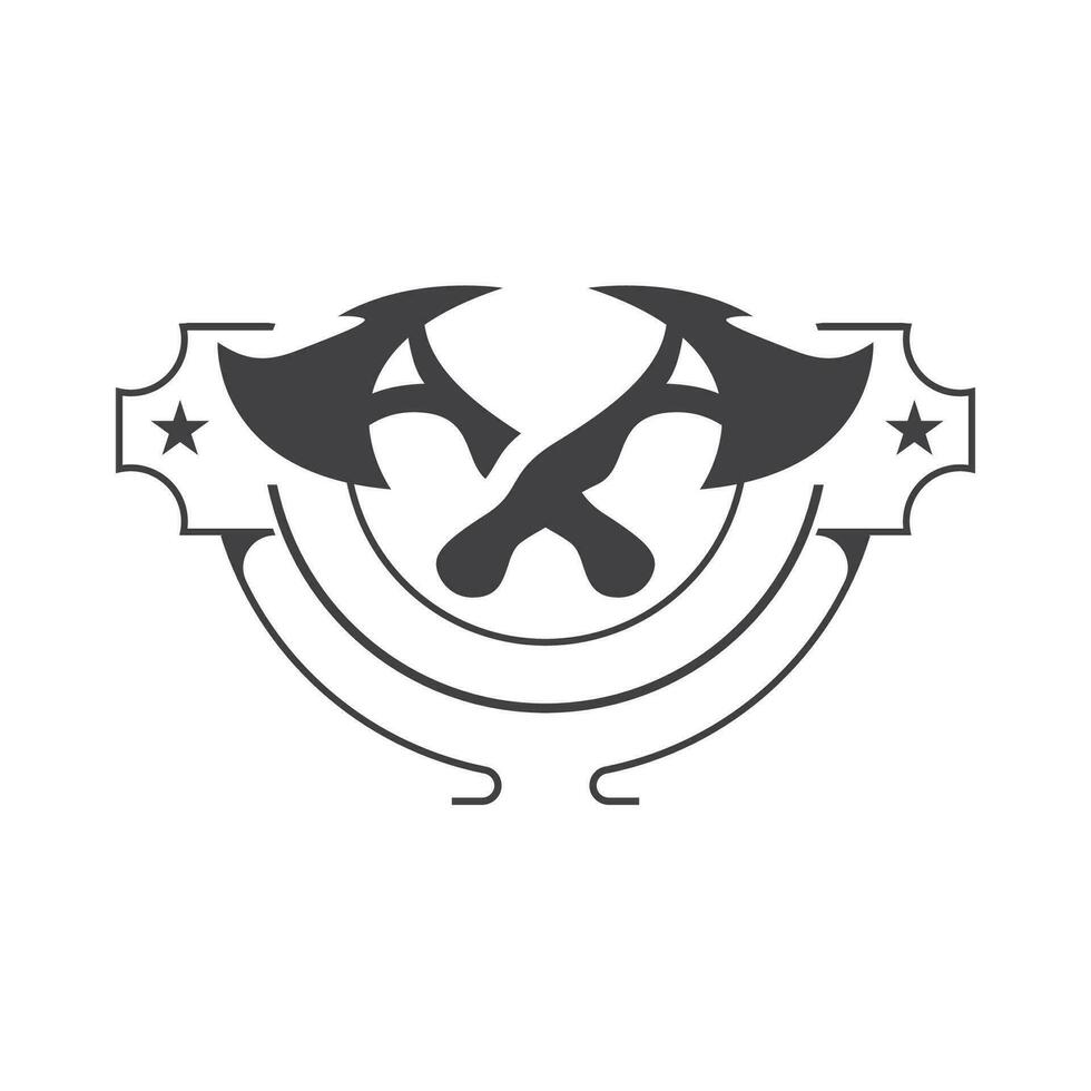 Axe Logo, Wood Cutting Tool, Lumberjack Vector, Simple Minimalist Design, Symbol Template vector