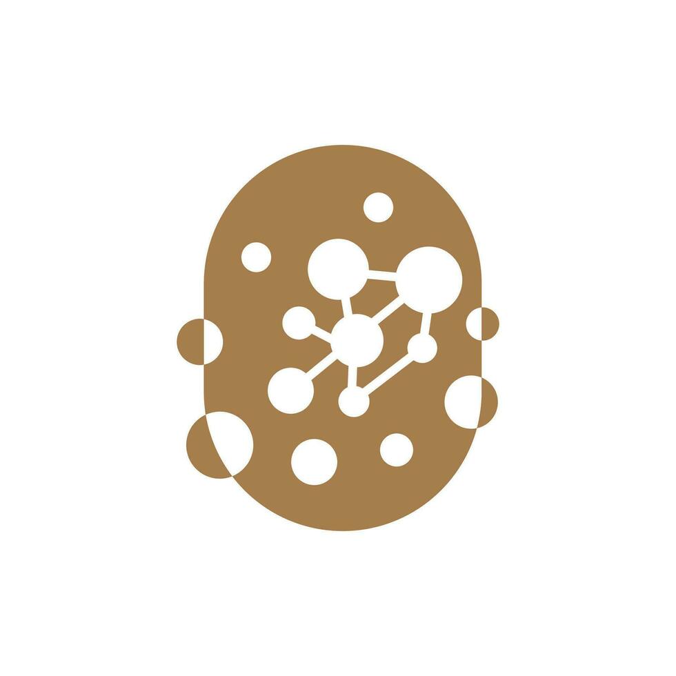 Neuron Logo, Cel Dna Network Vector, And Particle Technology, Simple Illustration Template Design vector