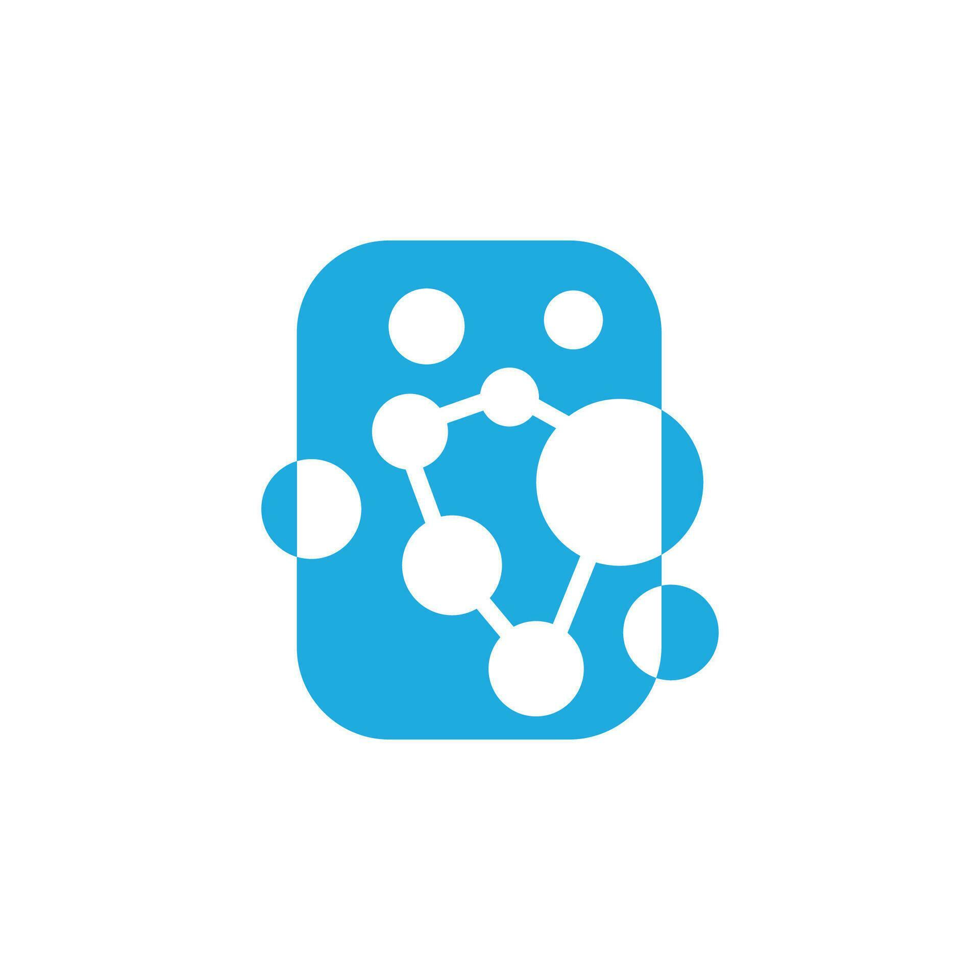 Neuron Logo, Cel Dna Network Vector, And Particle Technology, Simple