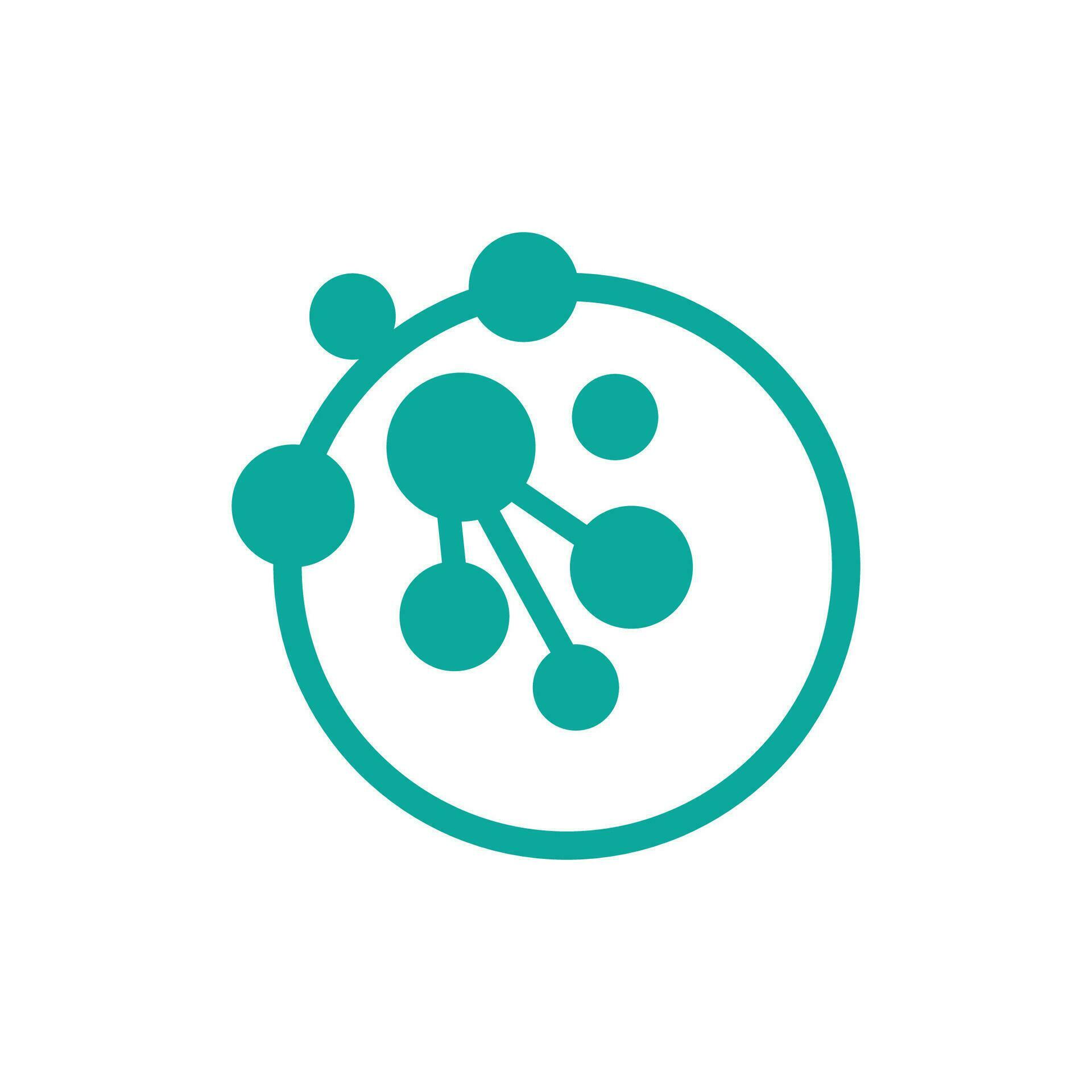 Neuron Logo, Cel Dna Network Vector, And Particle Technology, Simple