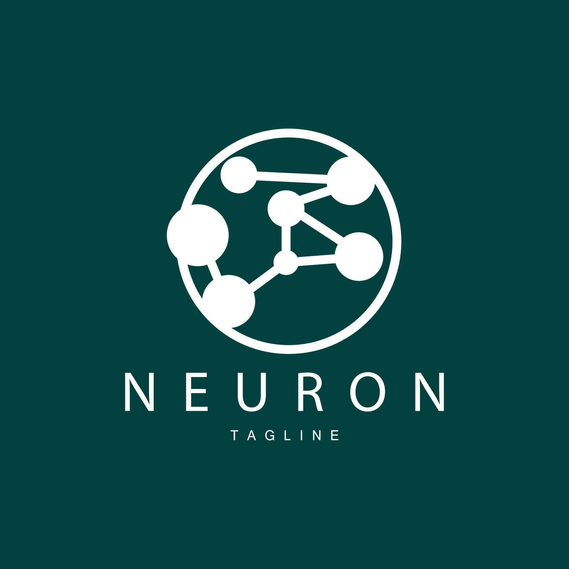 Neuron Logo, Cel Dna Network Vector, And Particle Technology, Simple