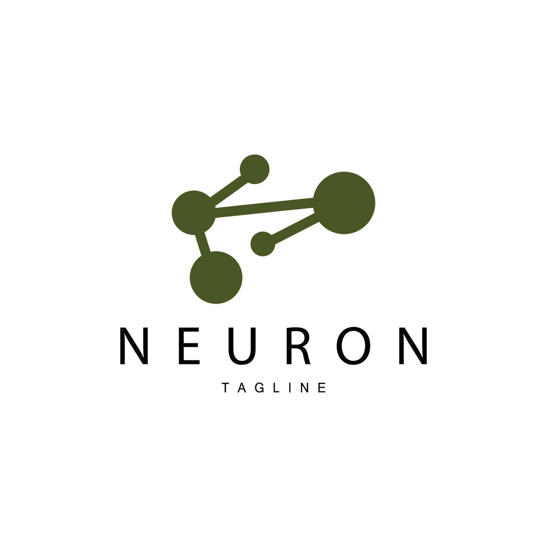 Neuron Logo, Cel Dna Network Vector, And Particle Technology, Simple