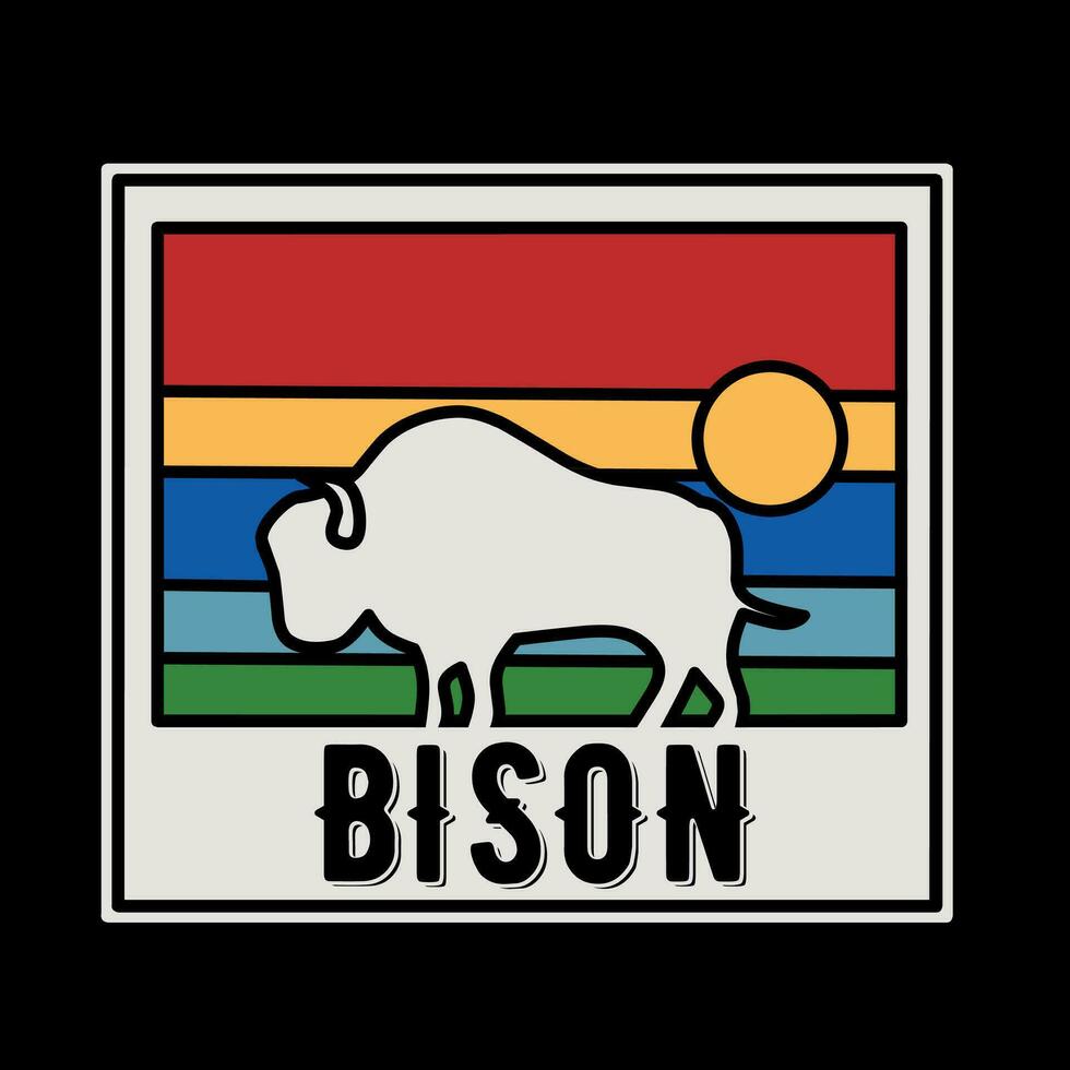 vector of bison sticker design perfect for print, etc