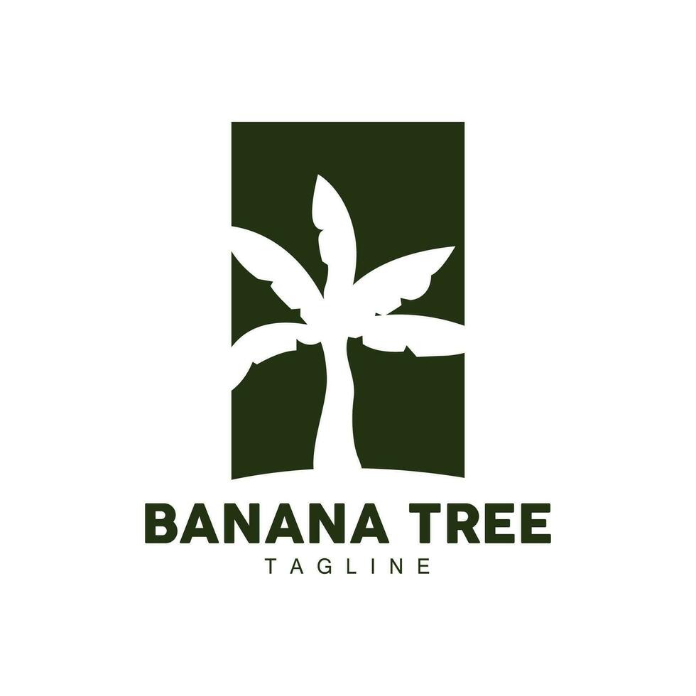 Banana Tree Logo, Fruit Tree Plant Vector, Silhouette Design, Template Illustration vector