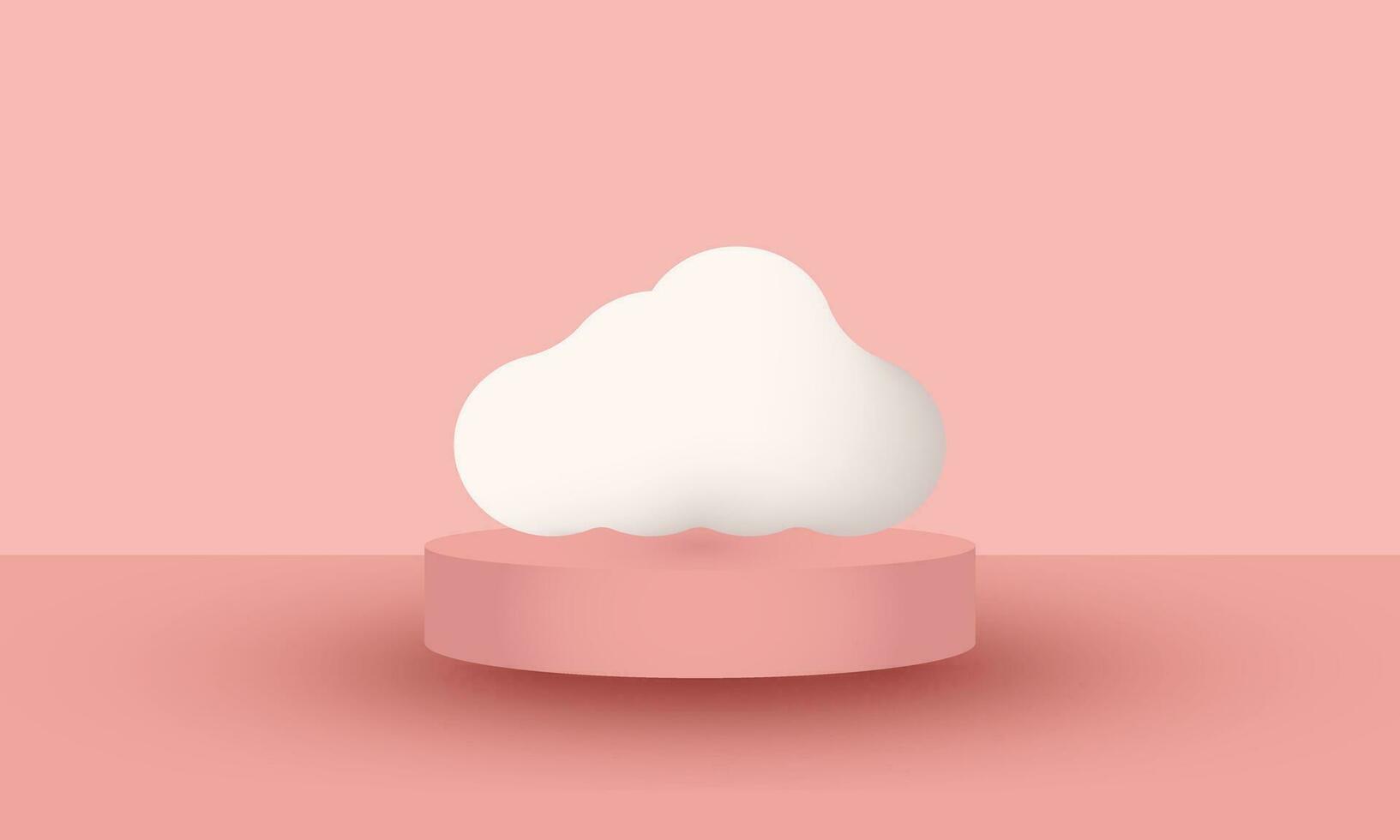 illustration 3d cloud podium on background vector