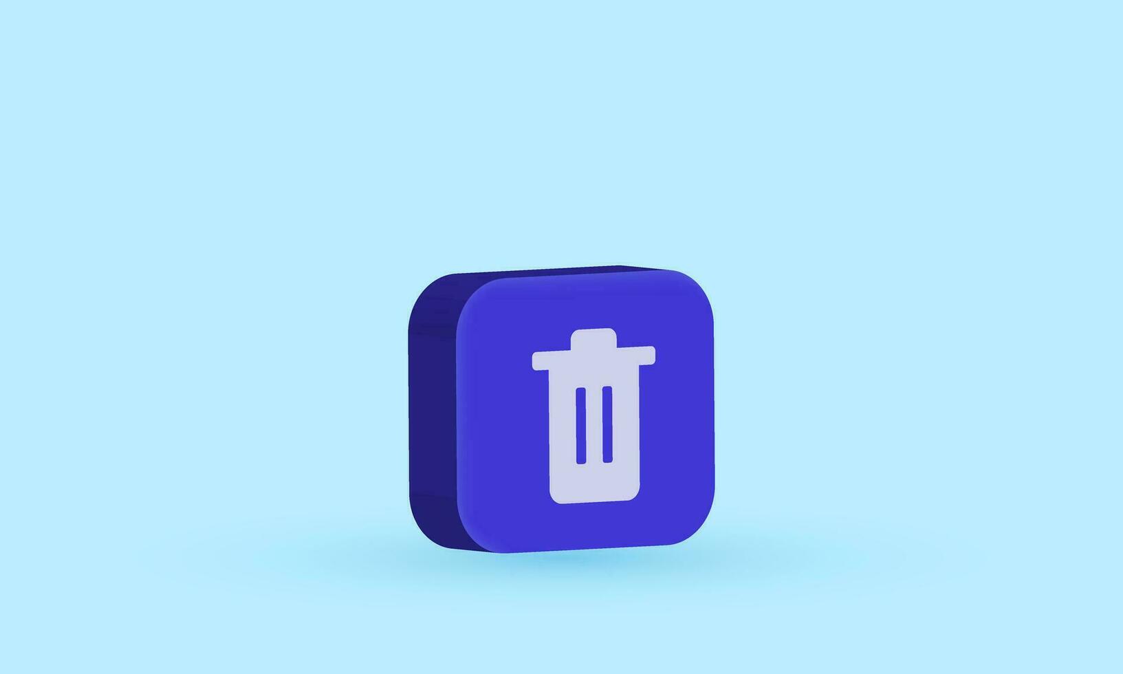 illustration unique rectangle trash can vector icon 3d symbols isolated on background