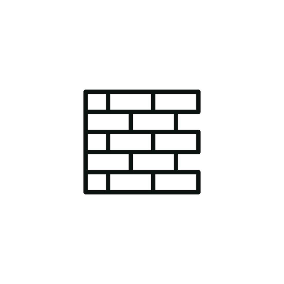 ladrillo pared línea icono aislado en blanco antecedentes vector