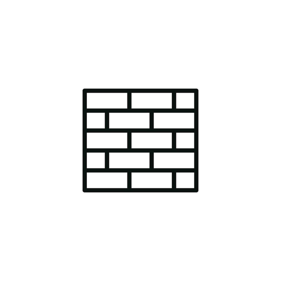 Brick wall line icon isolated on white background vector