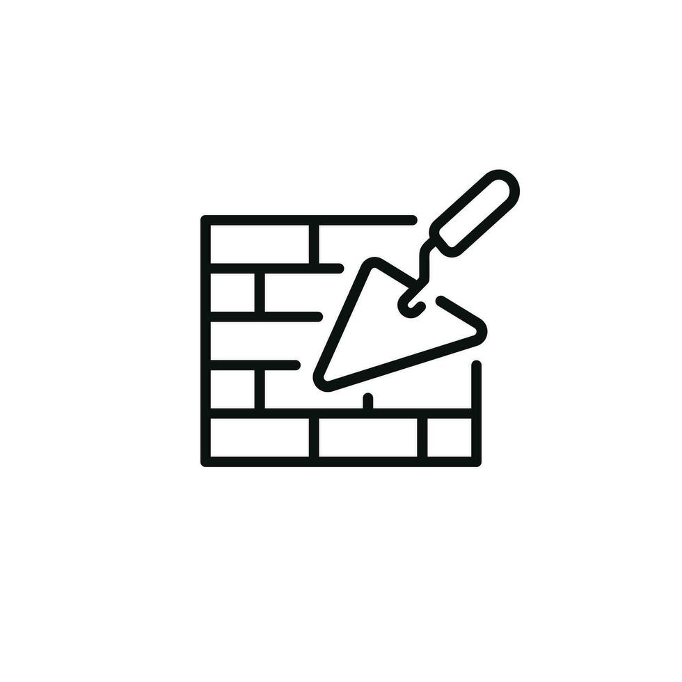 Brickwork line icon isolated on white background vector