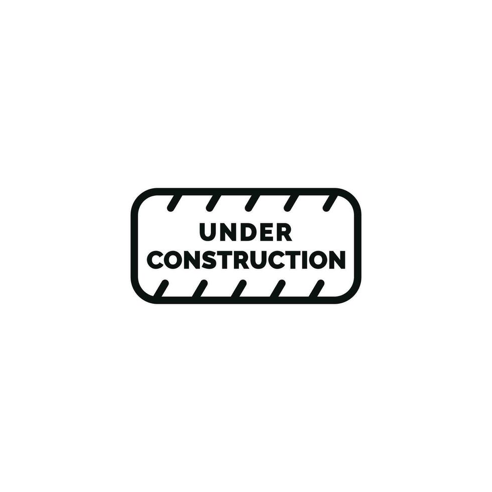 Under construction line icon isolated on white background vector