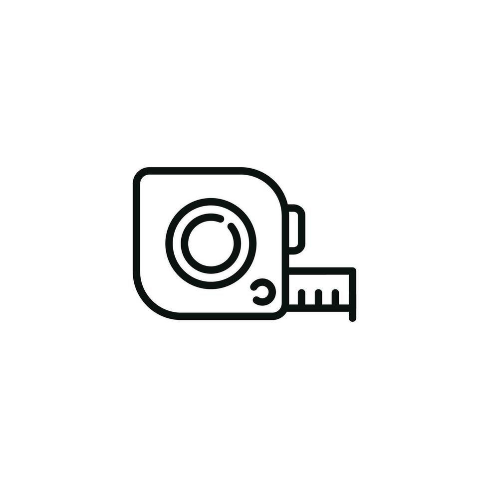Tape measure line icon isolated on white background vector