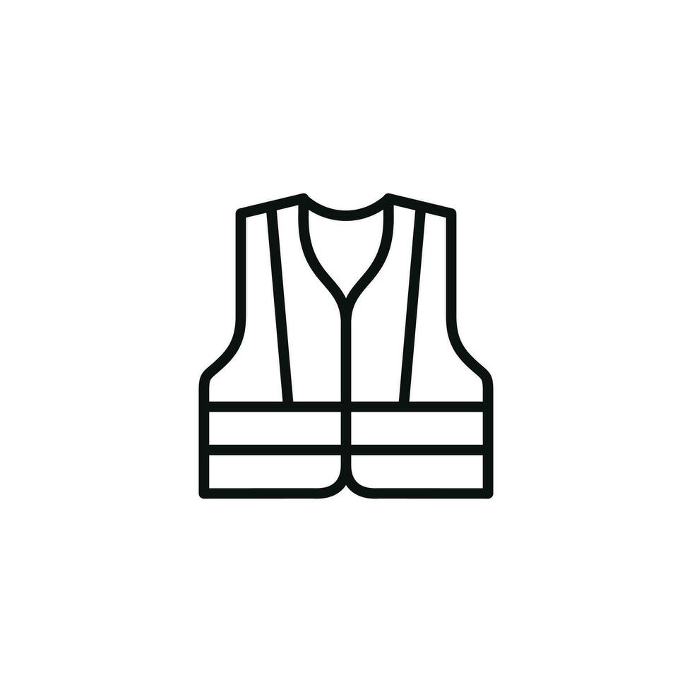 Safety vest line icon isolated on white background vector