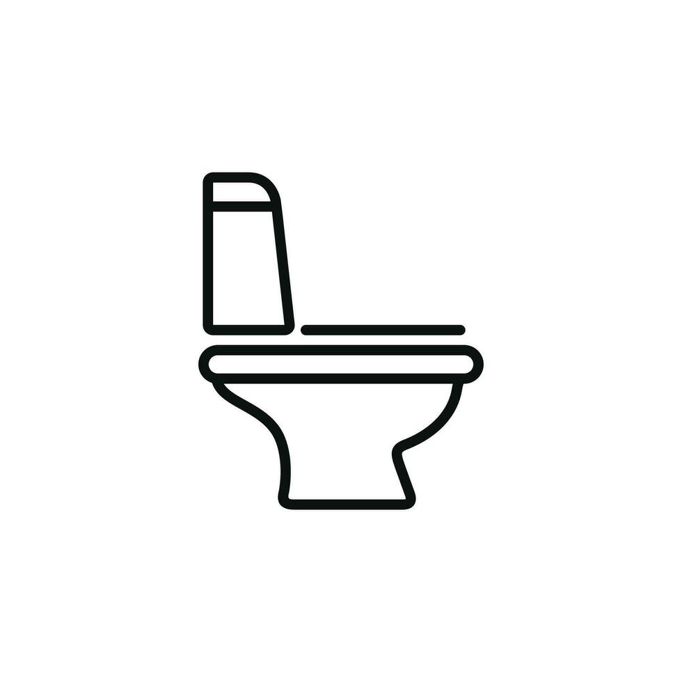 Toilet line icon isolated on white background vector