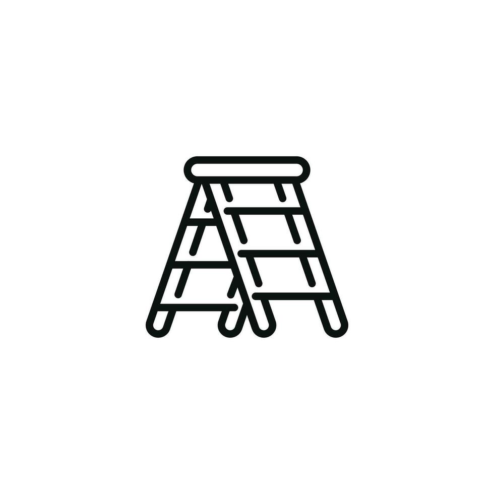 Step ladder line icon isolated on white background vector