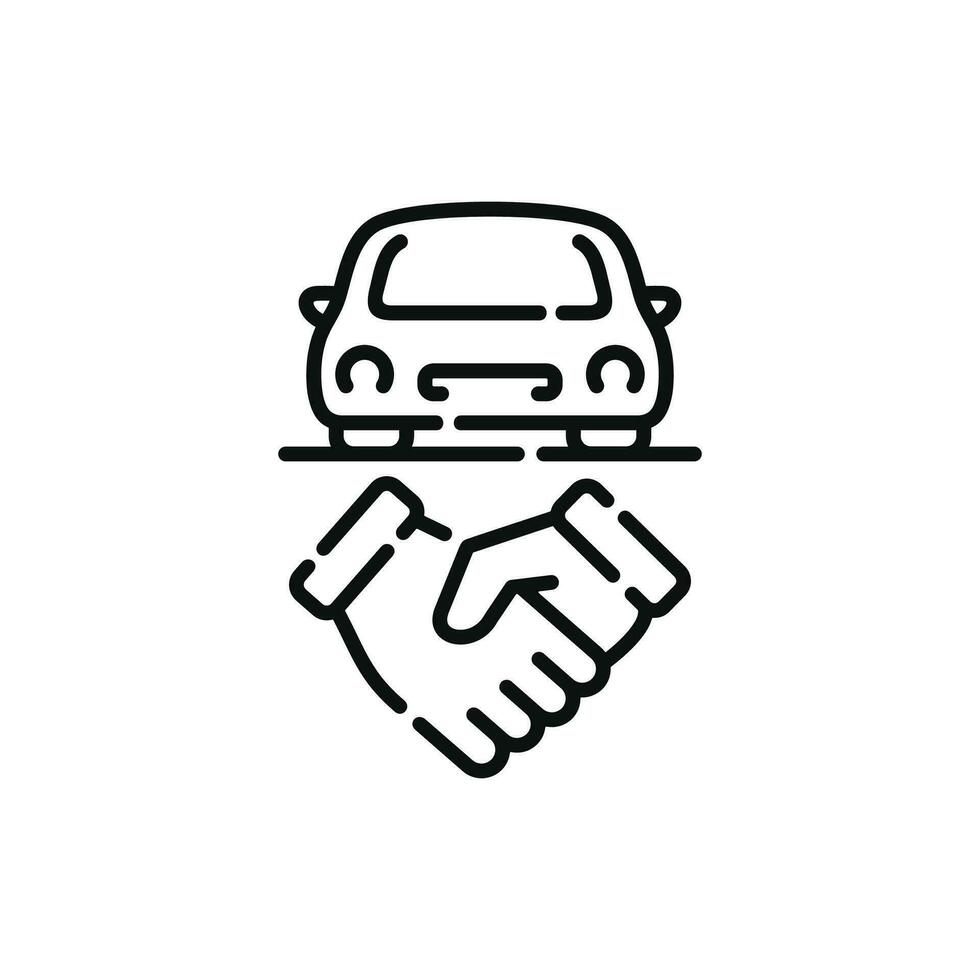 Car deal line icon isolated on with background vector