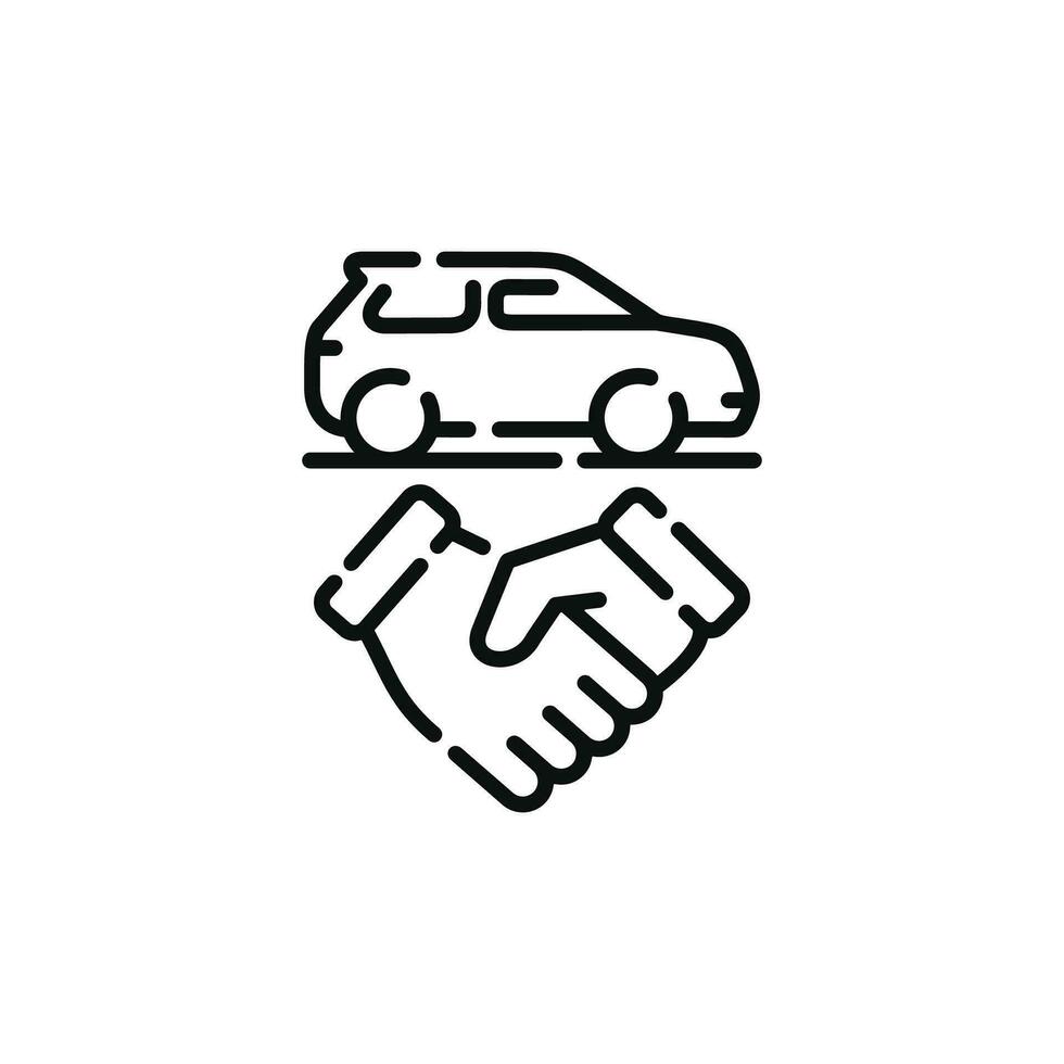 Car deal line icon isolated on with background vector