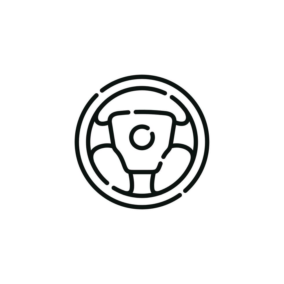Steering wheel line icon isolated on white background vector