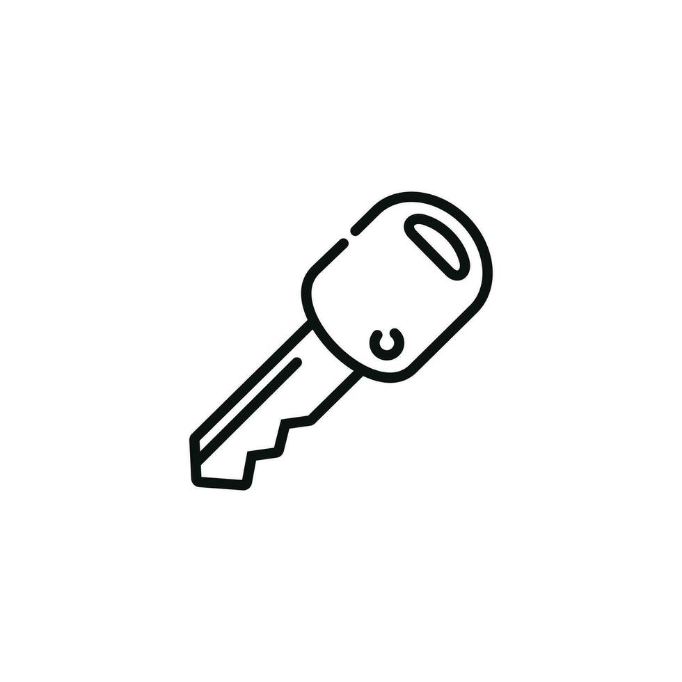 Car key line icon isolated on white background vector