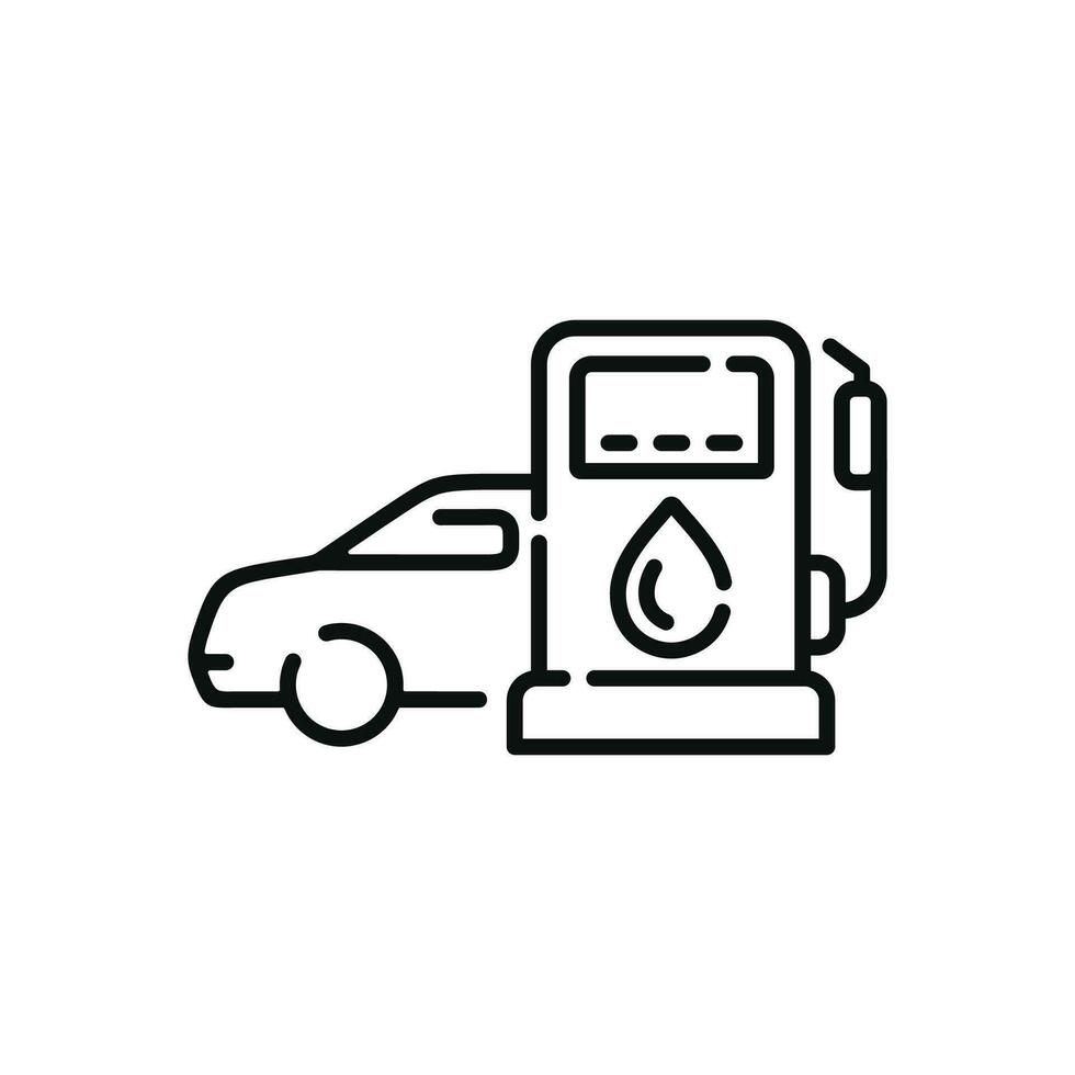 gas estación línea icono. coche combustible icono aislado en blanco antecedentes vector