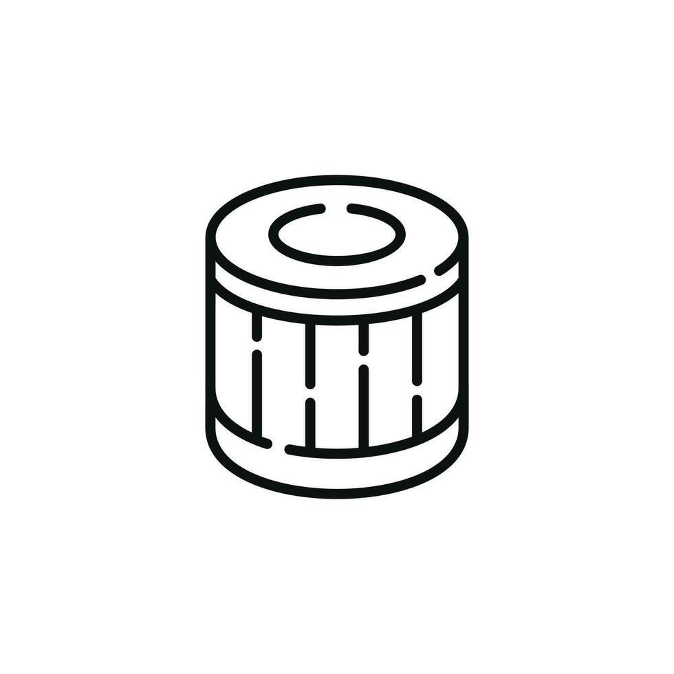 Car oil filter line icon isolated on white background vector