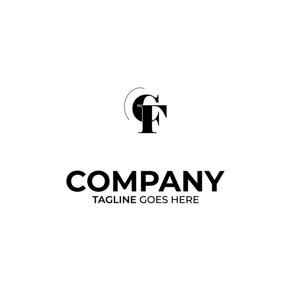 Symbol CF letter logo on white background, can be used for art companies, sports, etc vector