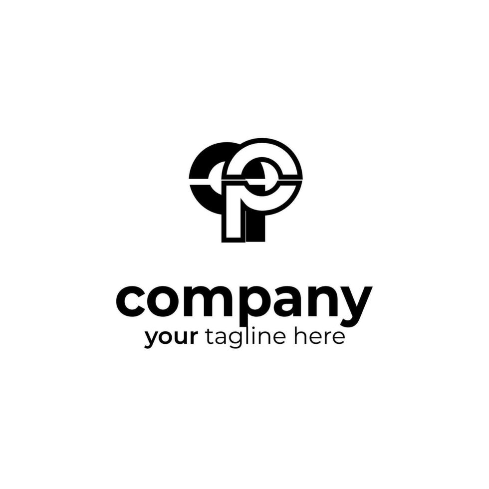 Symbol PP logo on white background, can be used for art companies, sports, etc vector