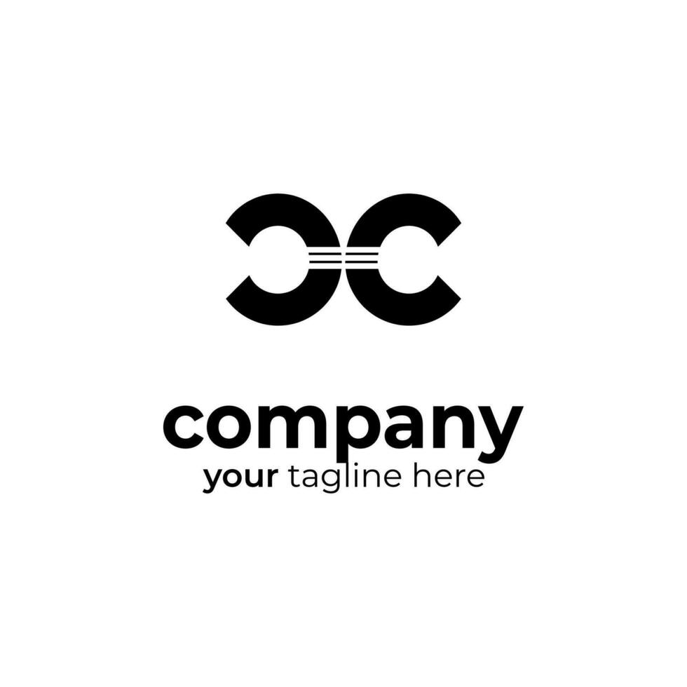 Symbol CC logo on white background, can be used for art companies, sports, etc vector