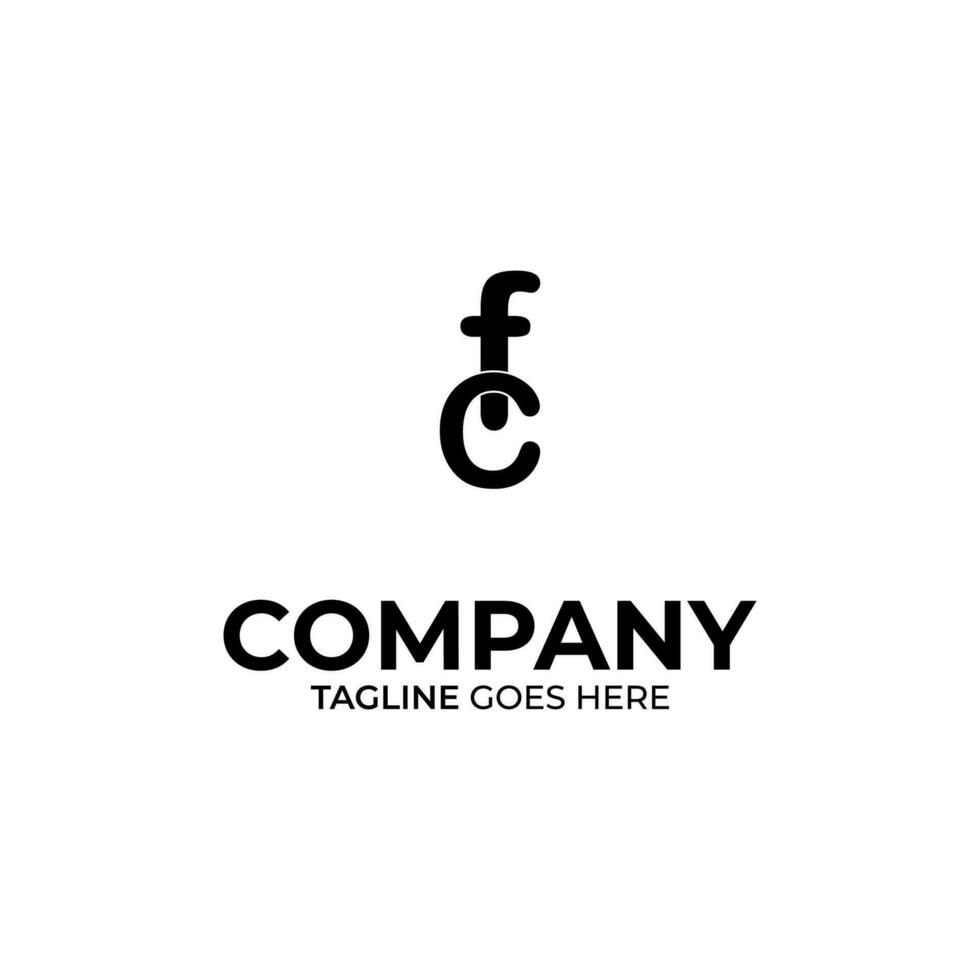 Symbol CF letter logo on white background, can be used for art companies, sports, etc vector