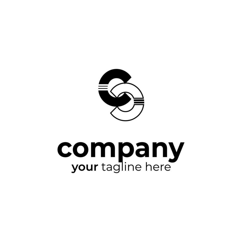 Symbol CC logo on white background, can be used for art companies