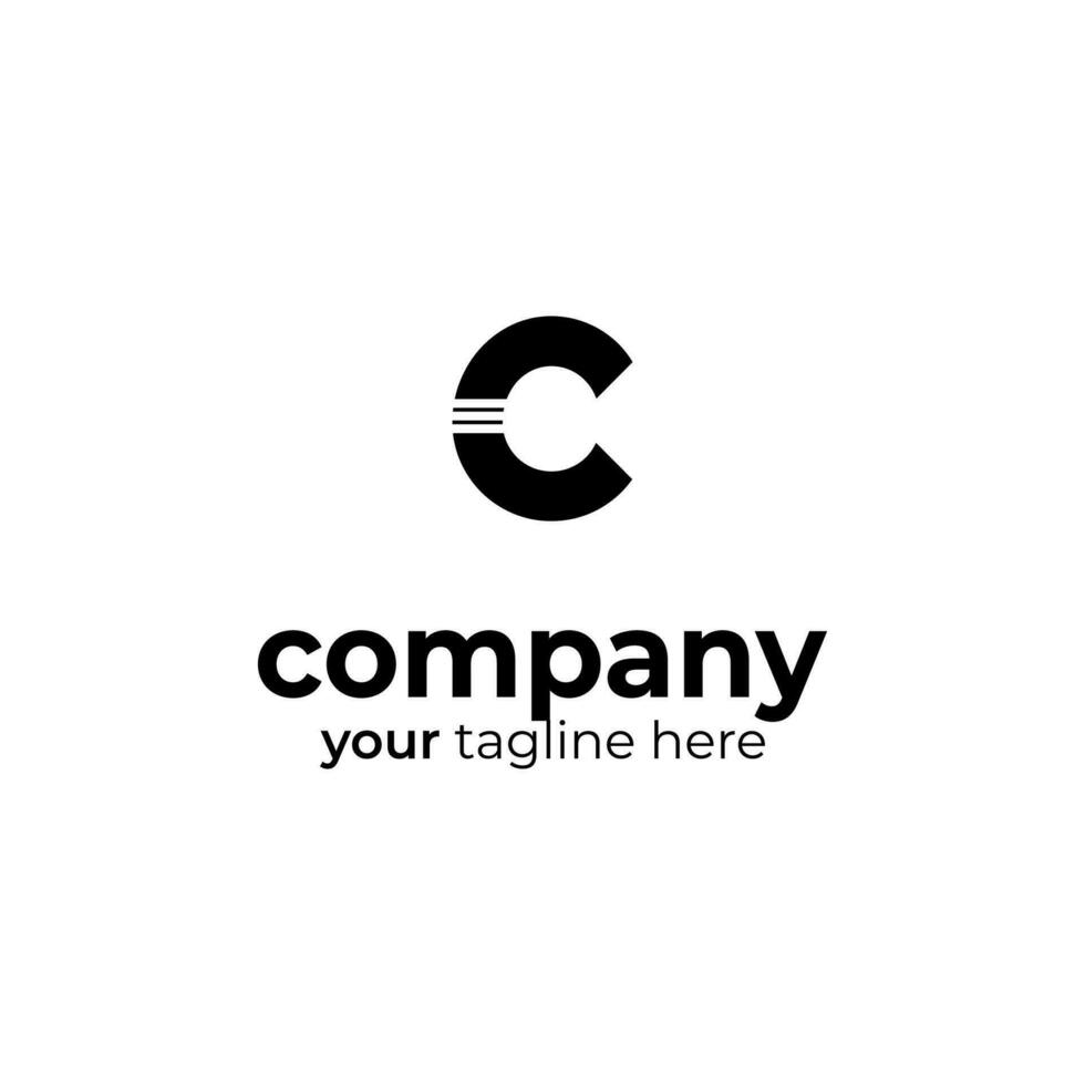símbolo C logo en blanco fondo, lata ser usado para Arte compañías, Deportes, etc vector