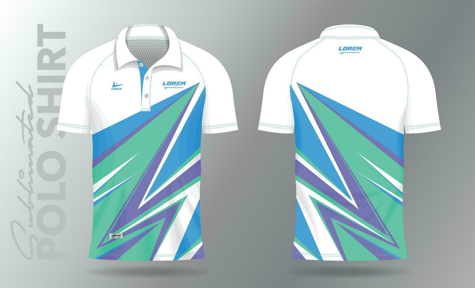 suave color sublimación polo camisa Bosquejo modelo diseño para bádminton jersey, tenis, fútbol, fútbol americano o deporte uniforme vector