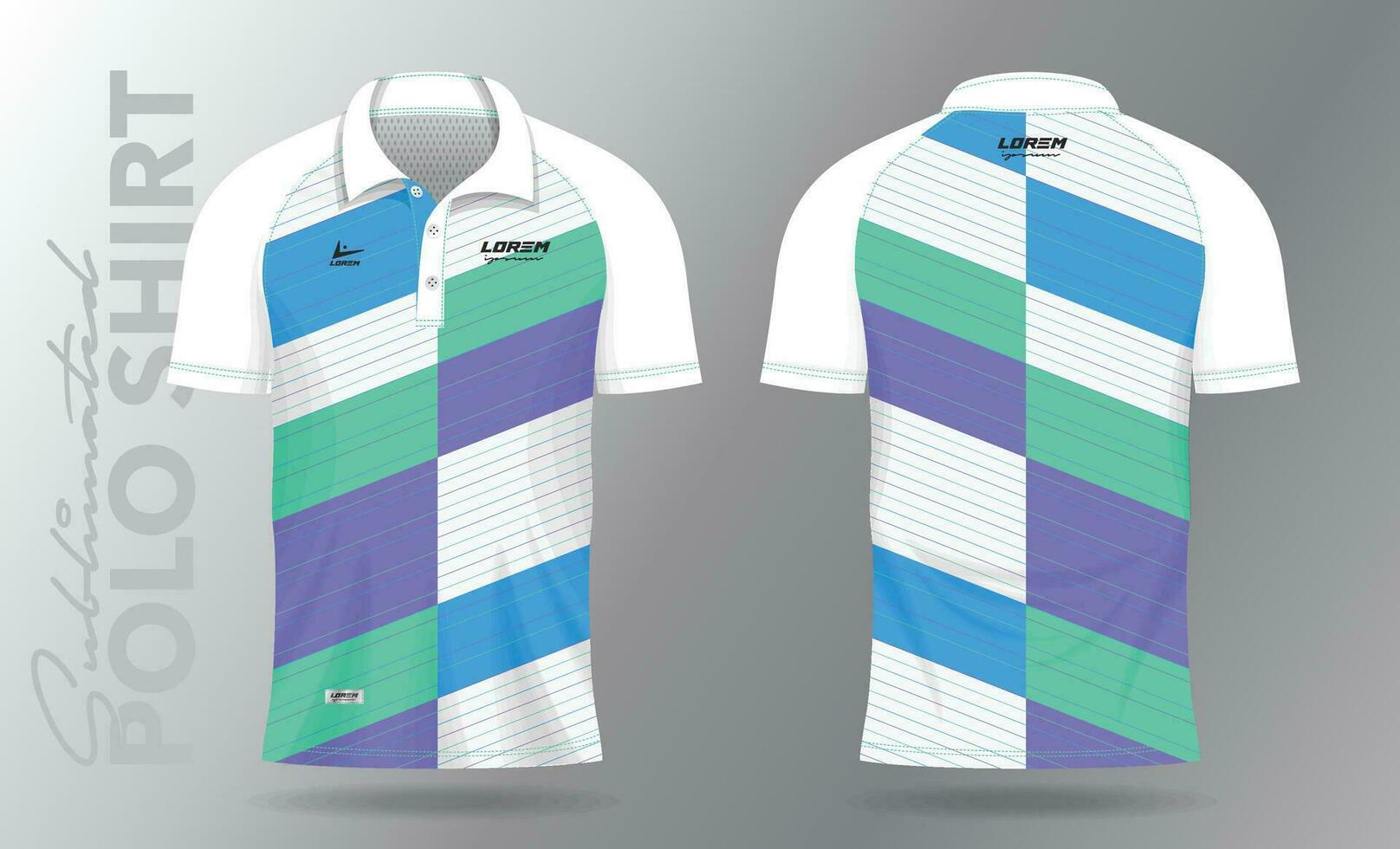 suave color sublimación polo camisa Bosquejo modelo diseño para bádminton jersey, tenis, fútbol, fútbol americano o deporte uniforme vector