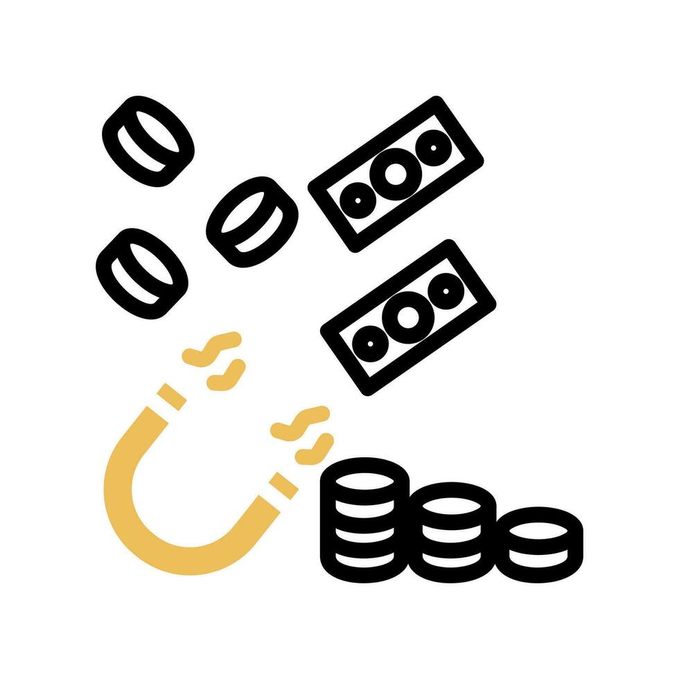 money magnet vector icon design, logo, isolate on white background